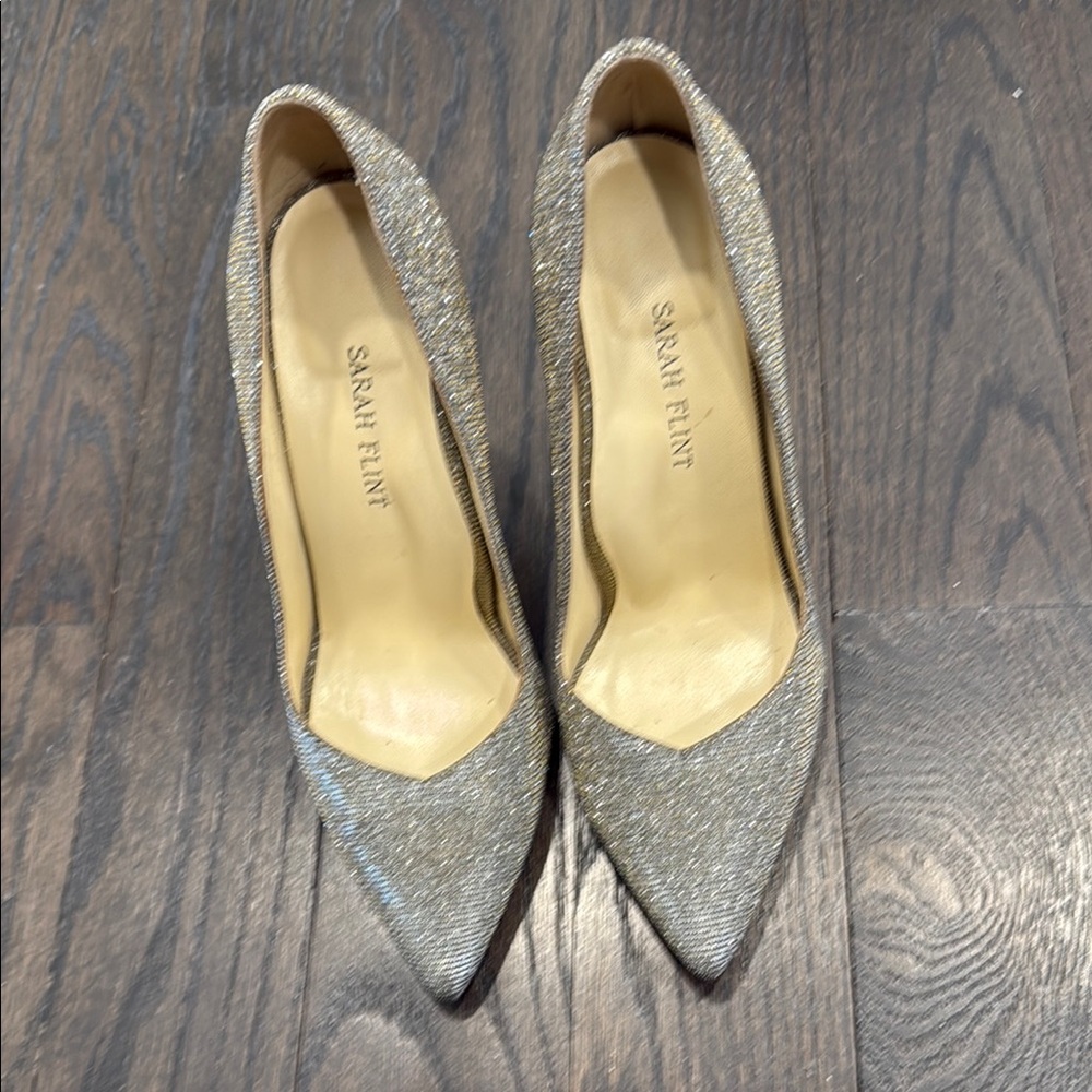 Sarah Flint Perfect Pump 100 (color gunmetal lame, size 7.5)